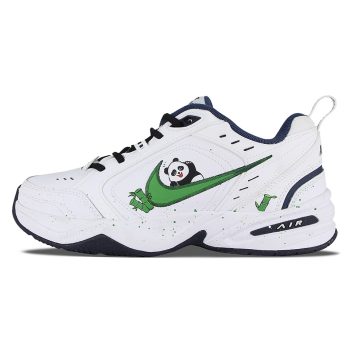 [Customized Sneakers] Nike Air Monarch 4 Hello Panda Chinese style Bamboo Cute Graffiti Simple Retro Anti slip Wear resistant Low cut Dad Shoes Men and Women Same Black and White